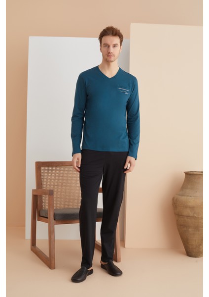 V Yaka Erkek Pijama Takımı 1251