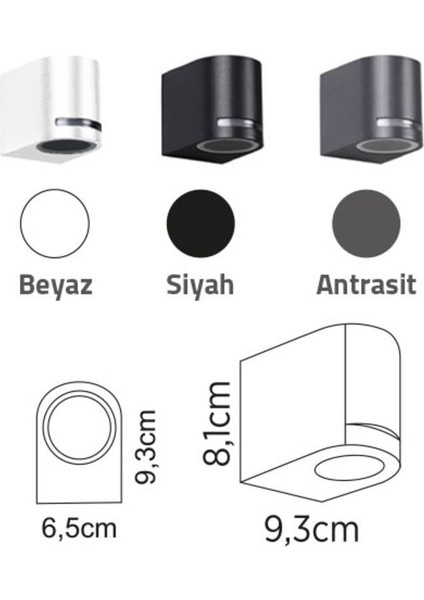 Siyah Tek Taraflı Işık Süzmeli Bahçe Aplik fiyatları