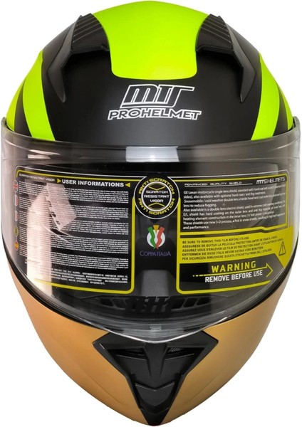 966 WX92 Çene Açılır Mat Siyah-Neon-Gold Kask