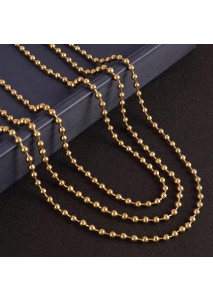316L Paslanmaz Çelik 2 mm Yuvarlak Top Model Unisex Kolye