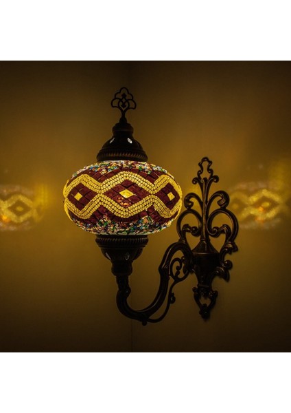 Mozaik Aplik Otantik Gece Lamba El Yapımı Mozaik Yatak Odası Lambası