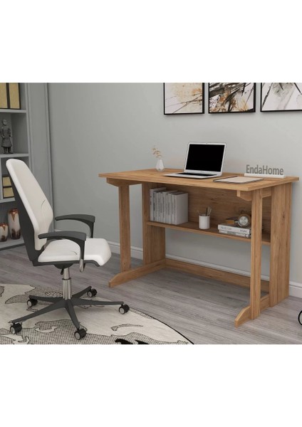 Home Enda Pillar Kütüphaneli Geniş Çalışma Masası 100 x 56 cm Atlantik Çam fiyatları