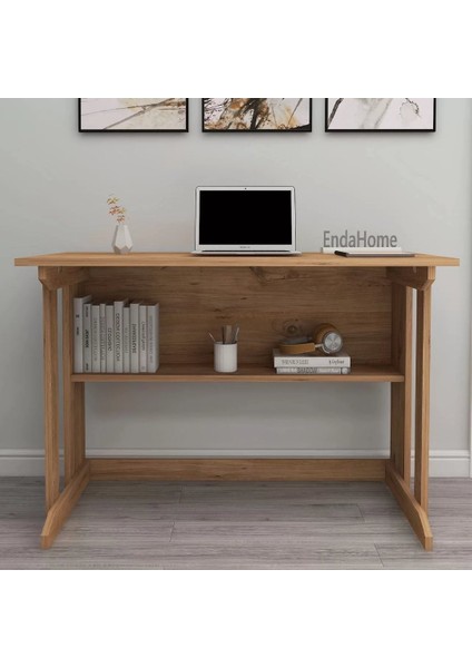Home Enda Pillar Kütüphaneli Geniş Çalışma Masası 100 x 56 cm Atlantik Çam modelleri