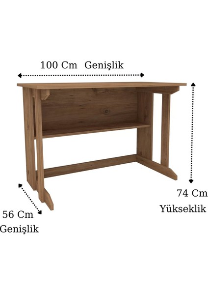 Home Enda Pillar Kütüphaneli Geniş Çalışma Masası 100 x 56 cm Atlantik Çam fırsatları
