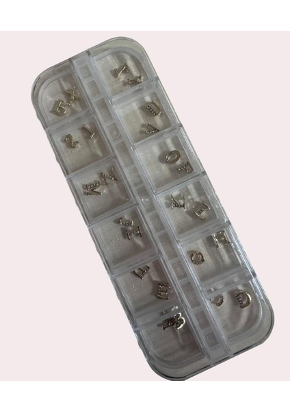 12 Farklı Çeşit 3D Tırnak Süsleri Tırnak Charm Nail Charms Özel Harflerden Tırnak Süsler