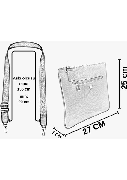 67-7149 Kadın Gri Çarpraz Askılı Çanta