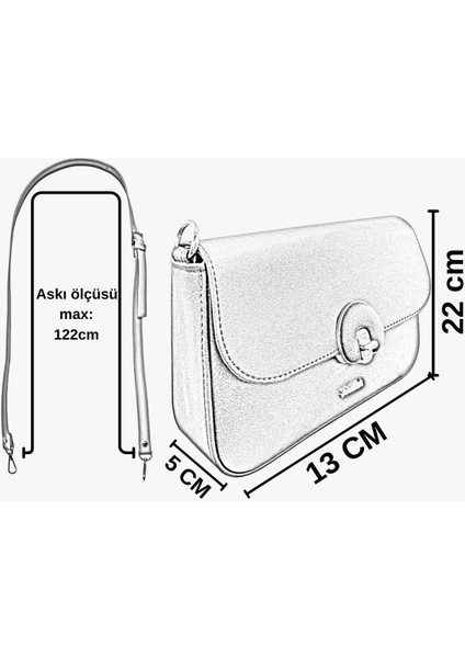 67-7144 Kadın Belda Vizon Çarpraz Askılı Çanta