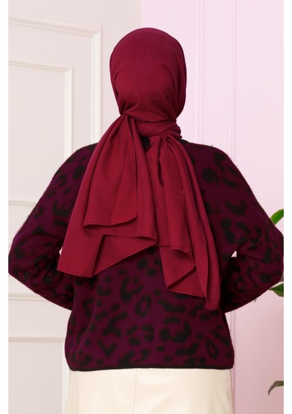Leopar Kısa Hırka -Bordo
