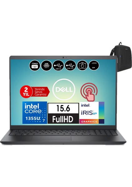 Inspiron 3530 Intel Core İ7-1355U 8gb 4tb SSD Fhd 15.6" Dokunmatik W11HOME Taşınabilir Bilgisayar WI35301018TU25+ZETTAÇANTA