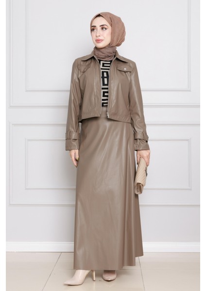 Ceketli Deri Takım-Vizon