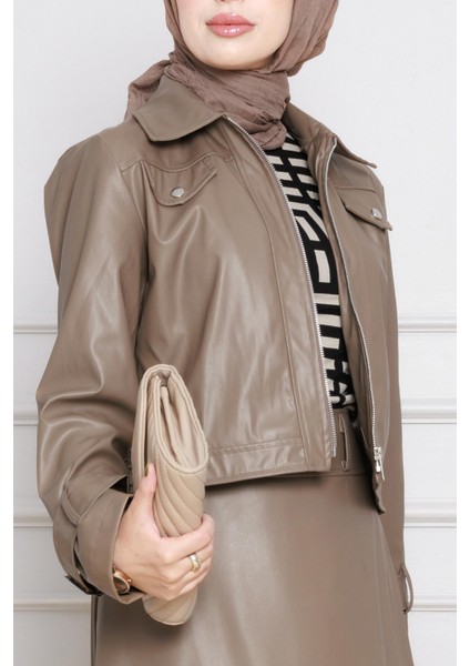 Ceketli Deri Takım-Vizon modelleri