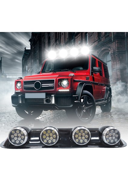 Offroad Sis Lambası Yuvarlak Siyah 12X4 LED 12-24V Set /LASS243