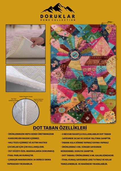 Kaymaz Taban Yıkanabilir Renkli Vintage Halı fiyatları