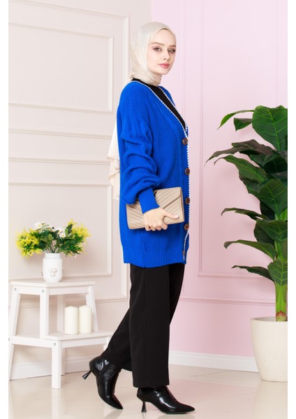 Çoban Dikişli Hırka-Saks Mavi modelleri