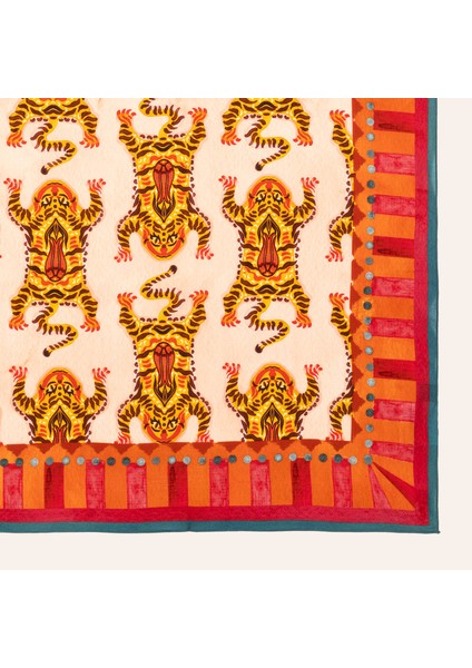 Pera Dijital Baskılı Yün %100 Yün Şal 140x140 Cm Renkli