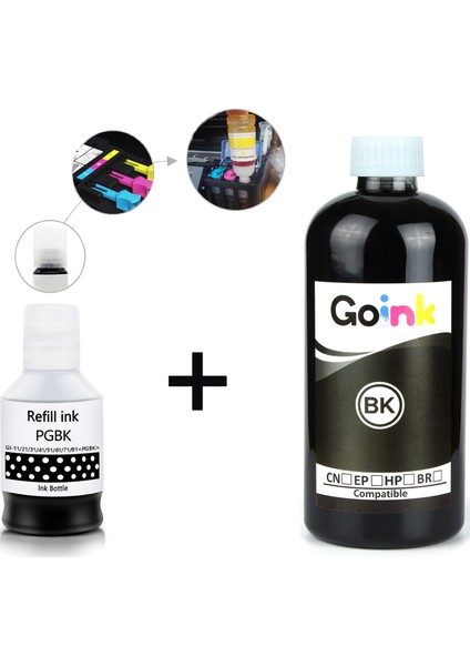Canon G3430 Gı-41 Siyah Mürekkep Muadil 500 ml + 135 ml