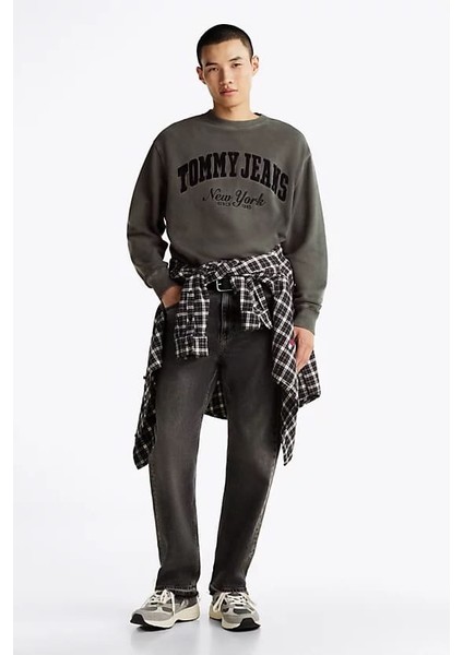 Erkek Vintage Rahat Sweatshirt - Siyah fiyatları