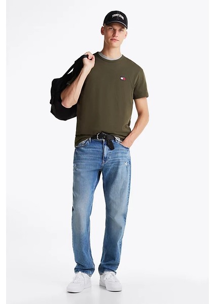 Erkek Badge Crew T-Shirt - Yeşil fiyatları