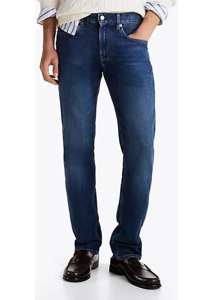 Erkek Denton Düz ​​paça Kot Pantolon - Indigo