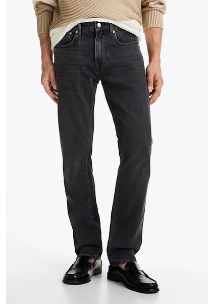 Erkek Denton Düz Paça Kot Pantolon - Siyah