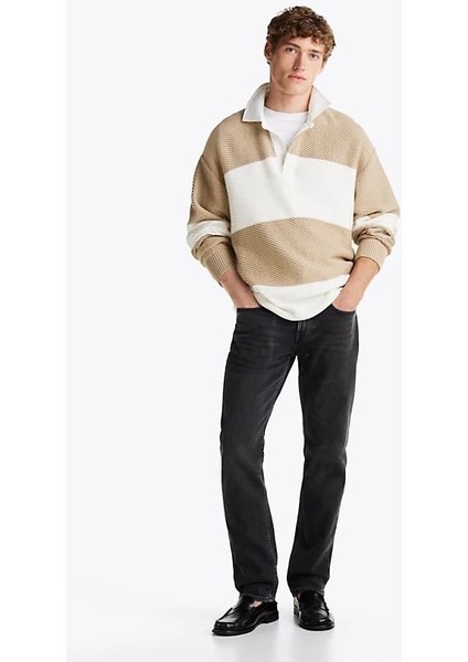 Erkek Denton Düz Paça Kot Pantolon - Siyah