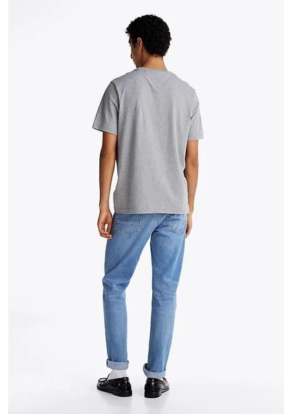 Erkek Yuvarlak Yaka Heather T-Shirt - Gri modelleri