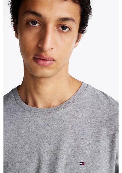 Erkek Yuvarlak Yaka Heather T-Shirt - Gri fırsatları
