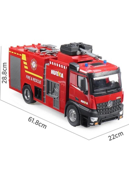 Huına 1/14 22 Kanal Yüksek Kalite Rc Model Uzaktan Kumandalı Yangın Söndürme İtfaiye Kamyonu - Su Atma Fonksiyonlu - 2.4G Full Fonksiyon Sesli Ve Işıklı - 1562