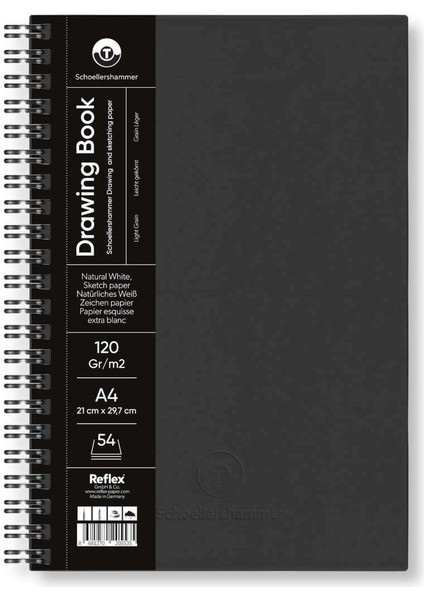 Schoellershammer Drawing Pad Sert Kapak Eskiz Çizim Defteri 120 Gr. A4 54 Yaprak Siyah