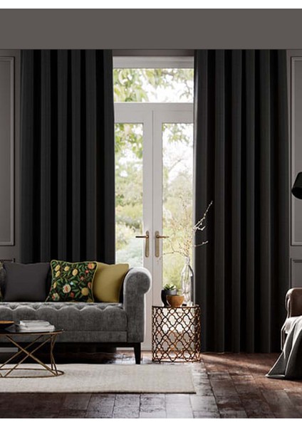 Siyah Blackout Işık Geçirmez Fon Perde Pilesiz Karartma Güneşlik (Enxboy)