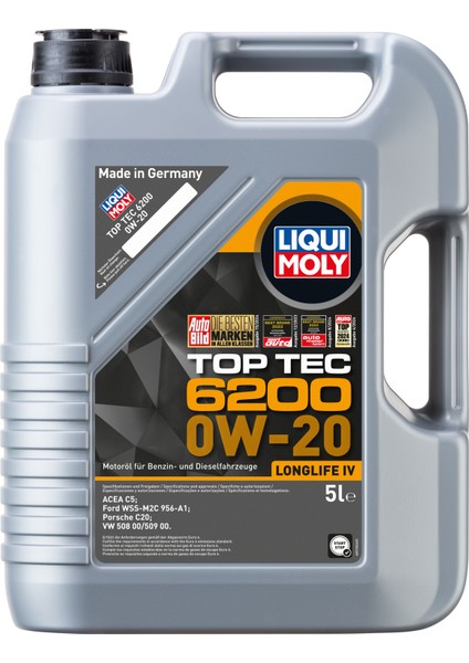 Top Tec 6200 0W-20 Motor Yağı 5 Litre (Üretim Tarihi:2024)