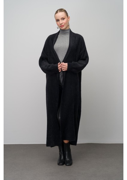 Uzun Salaş Triko Hırka SİYAH 8245 fırsatları