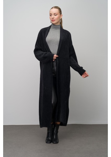 Uzun Salaş Triko Hırka SİYAH 8245 indirimleri