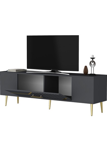 DEKOLP5DD Tv Sehpası Antrasit-Altın