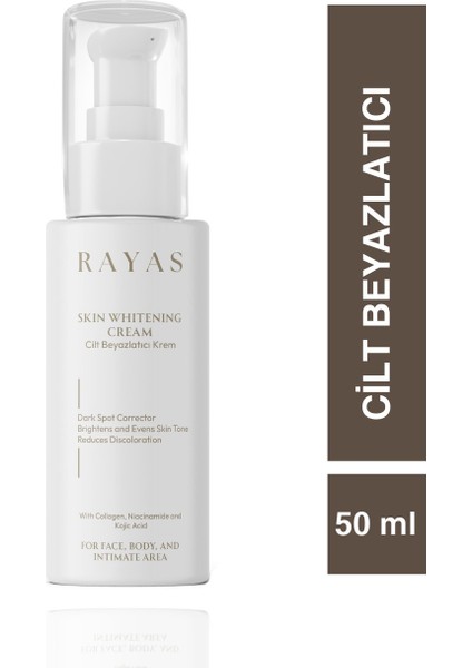 Cilt Beyazlatıcı Aydınlatıcı Glutatyonlu Krem Kolajen, Niacinamide & Kojik Asitli 50 ml
