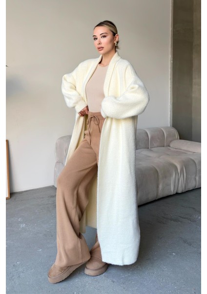 Uzun Salaş Triko Hırka EKRU 8245 fırsatları