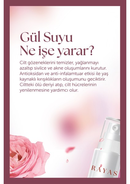 Saf Gül Suyu Tonik Etkili 100 ml