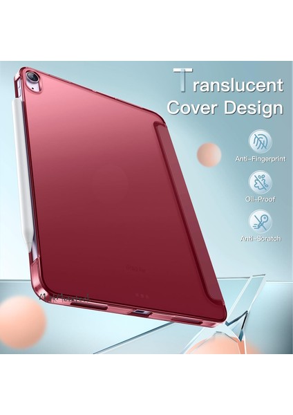 Huawei Matepad Se 11'' Inç 2024 Uyumlu Kılıf Akıllı Smart Uyku Modlu Standlı Arkası Renkli Şeffaf Kapaklı Tablet Kılıfı