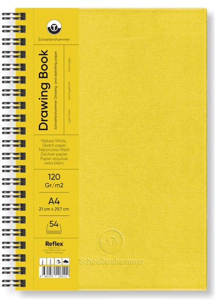 Schoellershammer Drawing Pad Sert Kapak Eskiz Çizim Defteri 120 Gr. A4 54 Yaprak Sarı