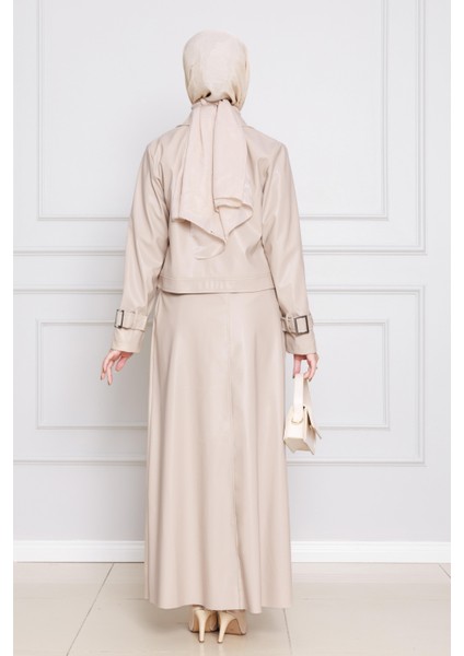 Ceketli Deri Takım-Bej indirimleri