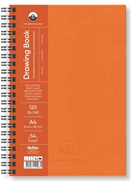 Schoellershammer Drawing Pad Sert Kapak Eskiz Çizim Defteri 120 Gr. A4 54 Yaprak Turuncu