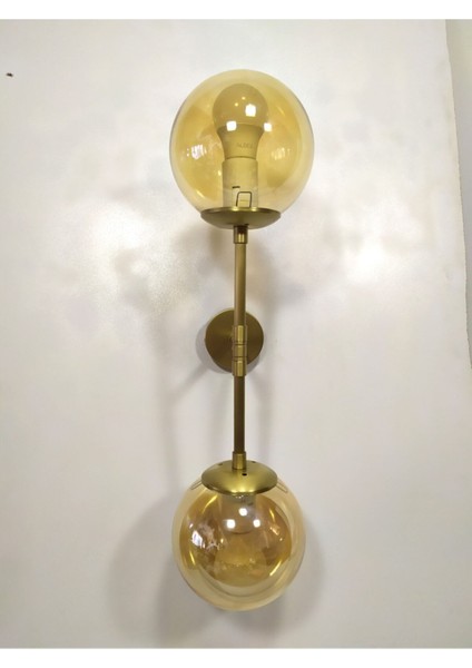 2'li Glob Aplik ,tavan Lambası , Bal Cam