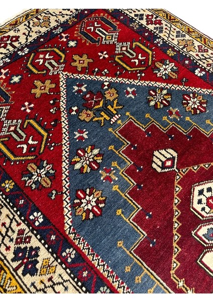 El Dokuma Sıfır Yahyalı Halısı 110X235 Mavi Kırmızı Yün Yolluk modelleri