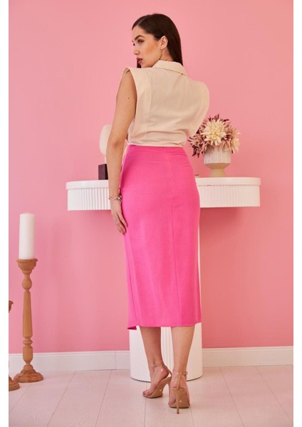 Büzglü Yırtmaçlı Etek modelleri