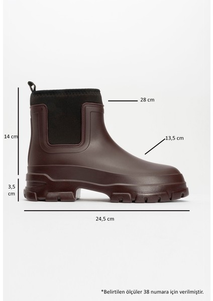 Ploye Bordo Kadın Yağmur Botu