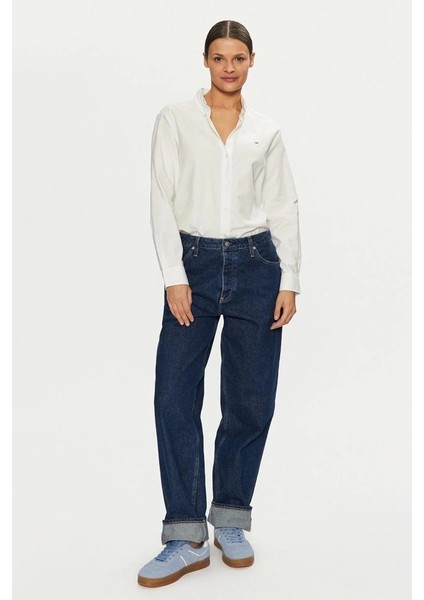 Tommy Jeans Kadın Beyaz Regular Fit Gömlek modelleri