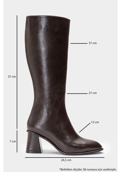 Paradis Kahverengi Cilt Kadın Kalın Topuklu Çizme modelleri