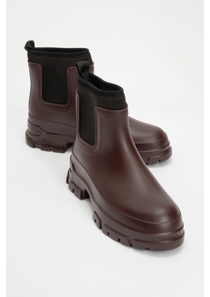 Ploye Bordo Kadın Yağmur Botu