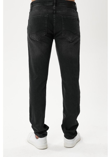 Panama 757-03 Black Dar Kesim Dar Paça Likralı Erkek Kot Pantolon Füme indirimleri