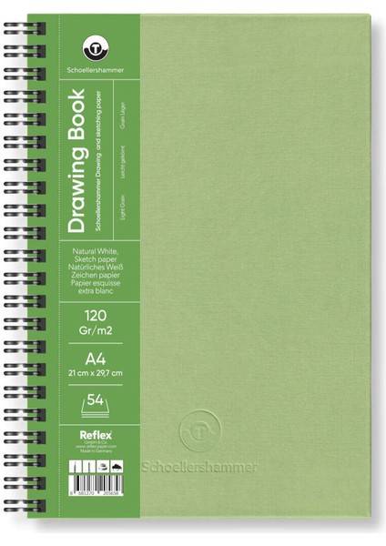 Schoellershammer Drawing Pad Sert Kapak Eskiz Çizim Defteri 120 Gr. A4 54 Yaprak Yeşil